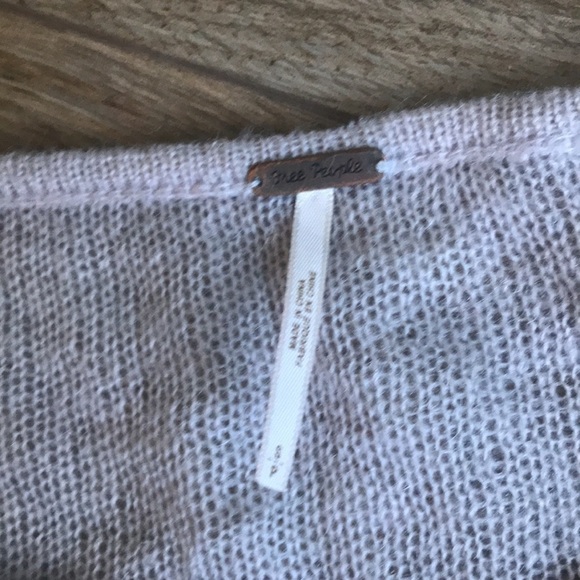 Free People Pastel sheer knit sweater. Mohair blend. Lavender and cream. size S. - Picture 2 of 5